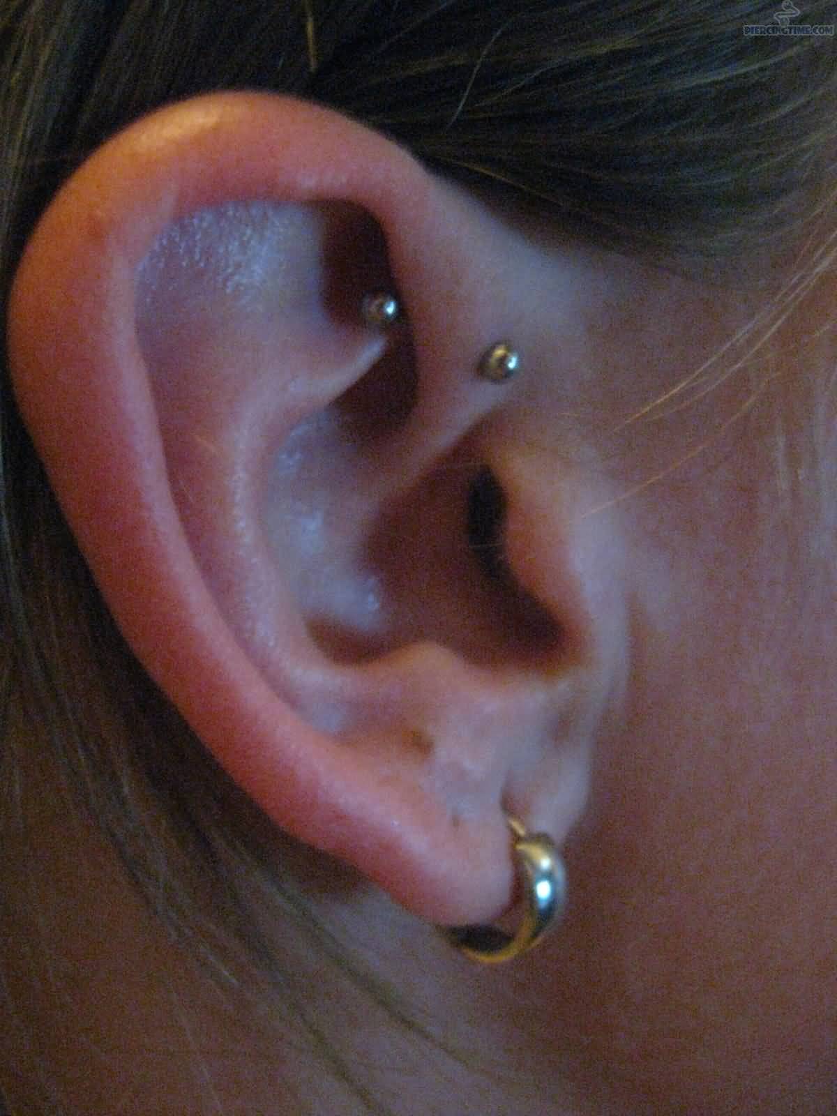 Ear Lobe And Daith Piercing For Young Girls