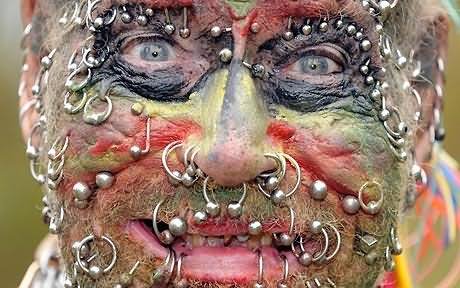 Extreme Face Piercing
