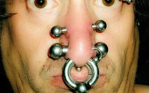 Extreme Nose Body Piercings