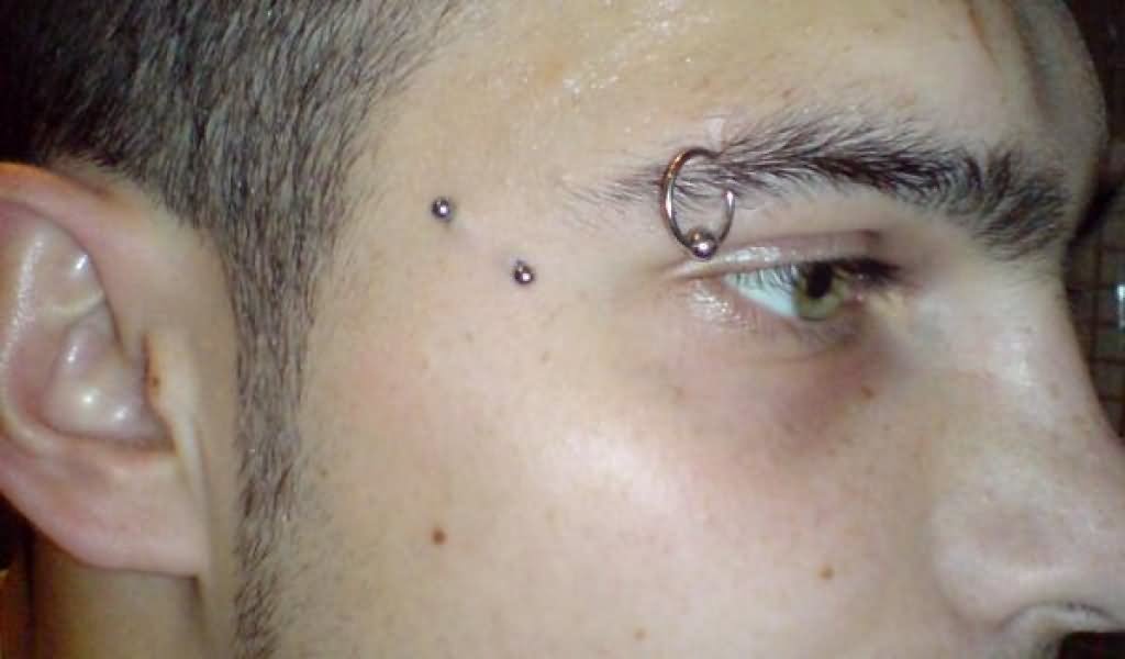 Eyebrow And Butterfly Kiss Piercing For Guys