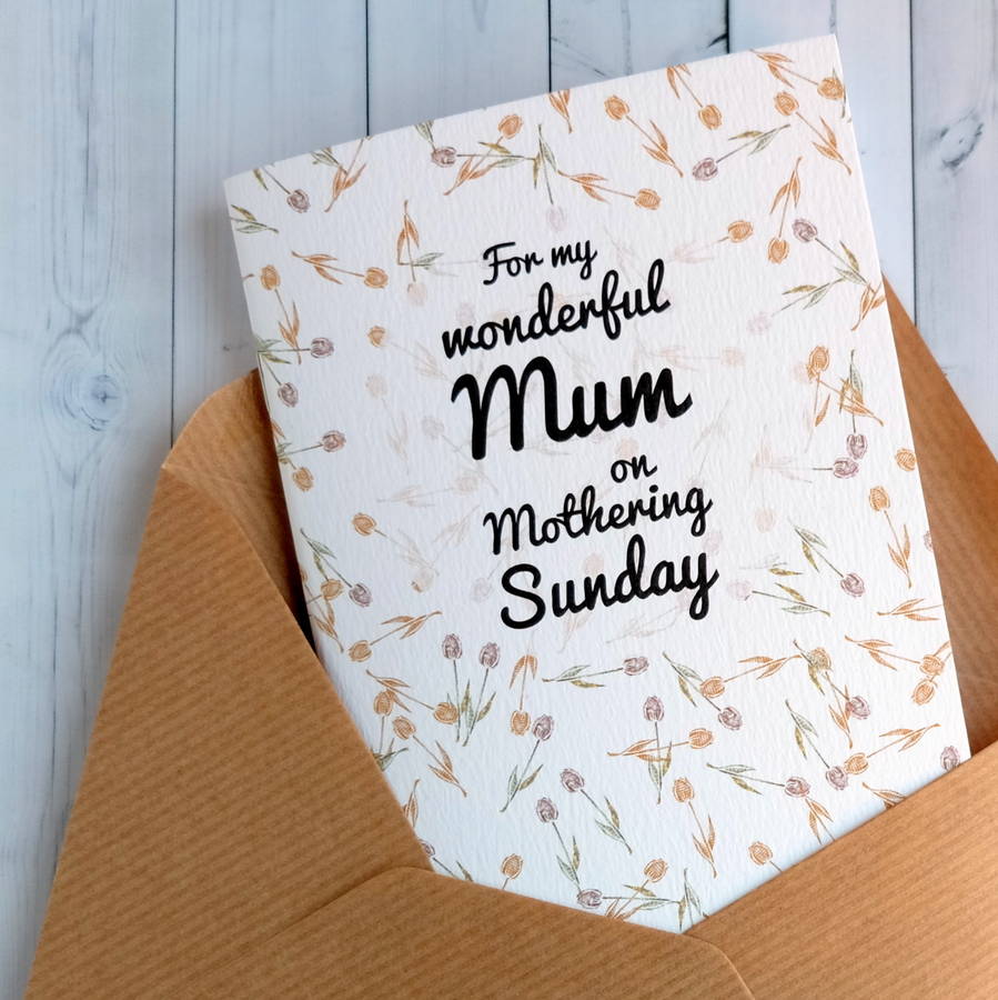 For My Wonderful Mum On Mothering Sunday Greeting Card