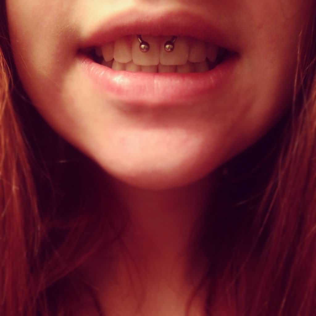 Girl With Lip Smiley Piercing