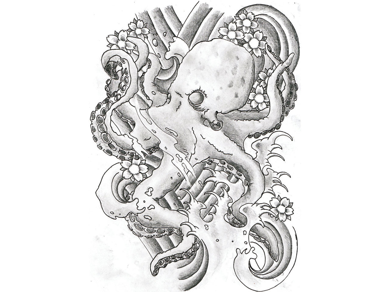 Japanese Octopus Tattoo Cover-Up Ideas - wide 6