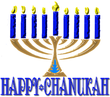 Happy Chanukah Candle Stand Clipart
