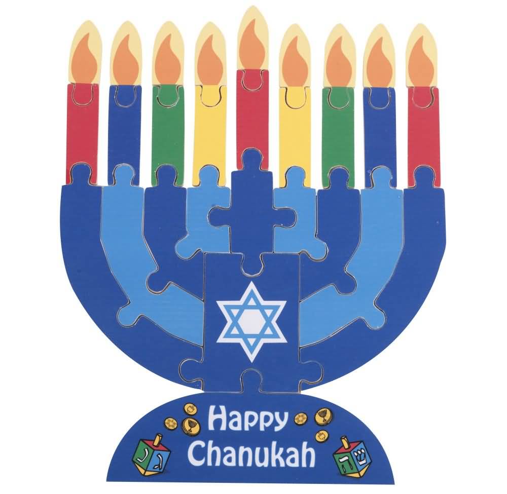 Happy Chanukah Colorful Candles