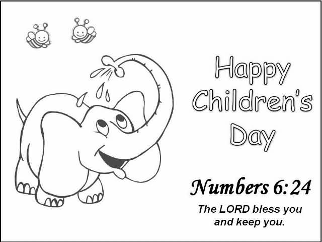 Happy Children's Day 14th November Coloring Page