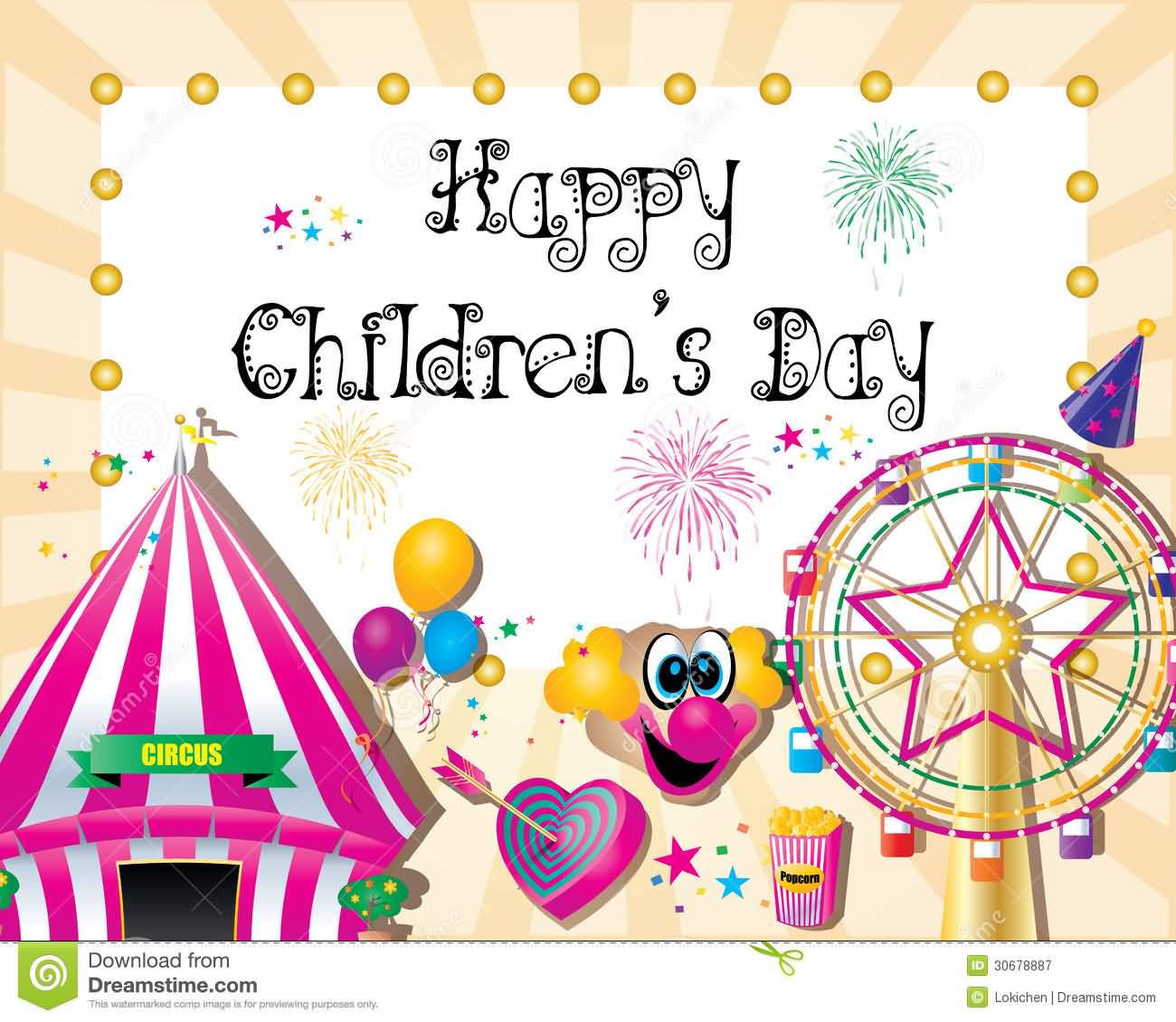 Happy Children's Day Circus Clipart