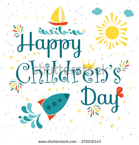 Happy Children's Day Colorful Greeting Card