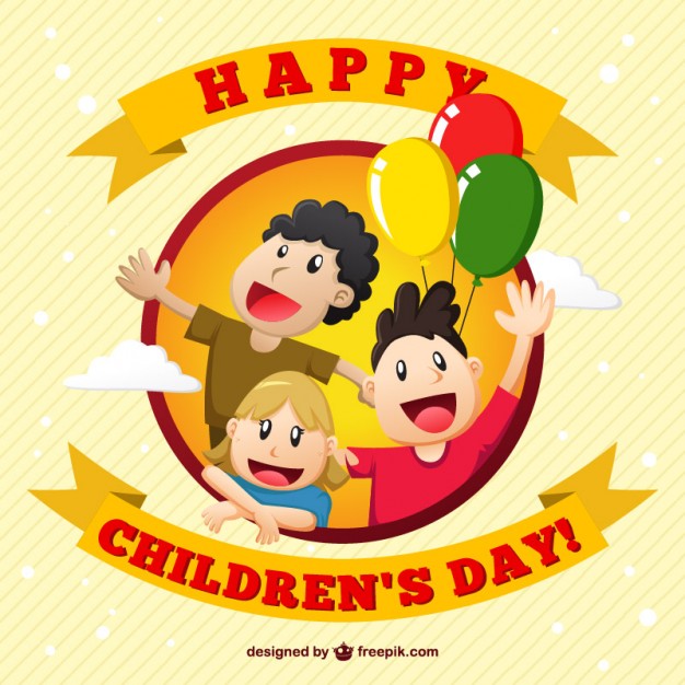 Happy Children's Day Happy Kids With Balloons