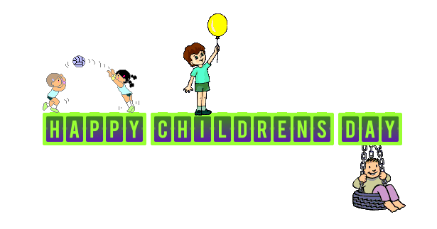 Happy Children's Day Playing Kids Animated Picture