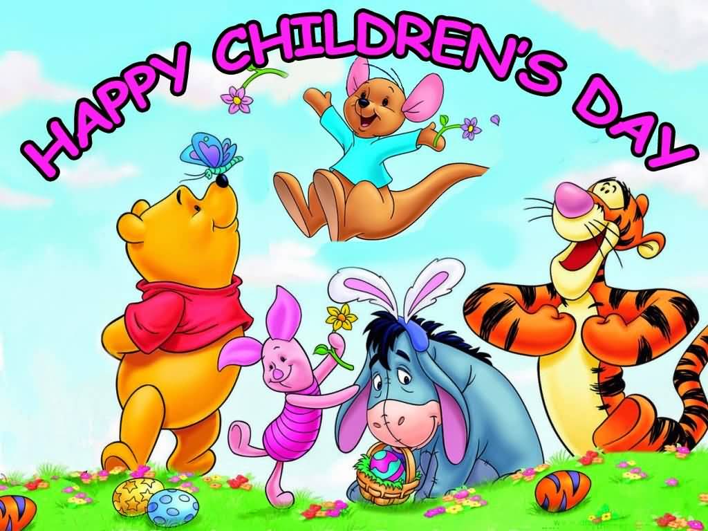 Happy Children's Day Winnie Pooh Cartoon Picture