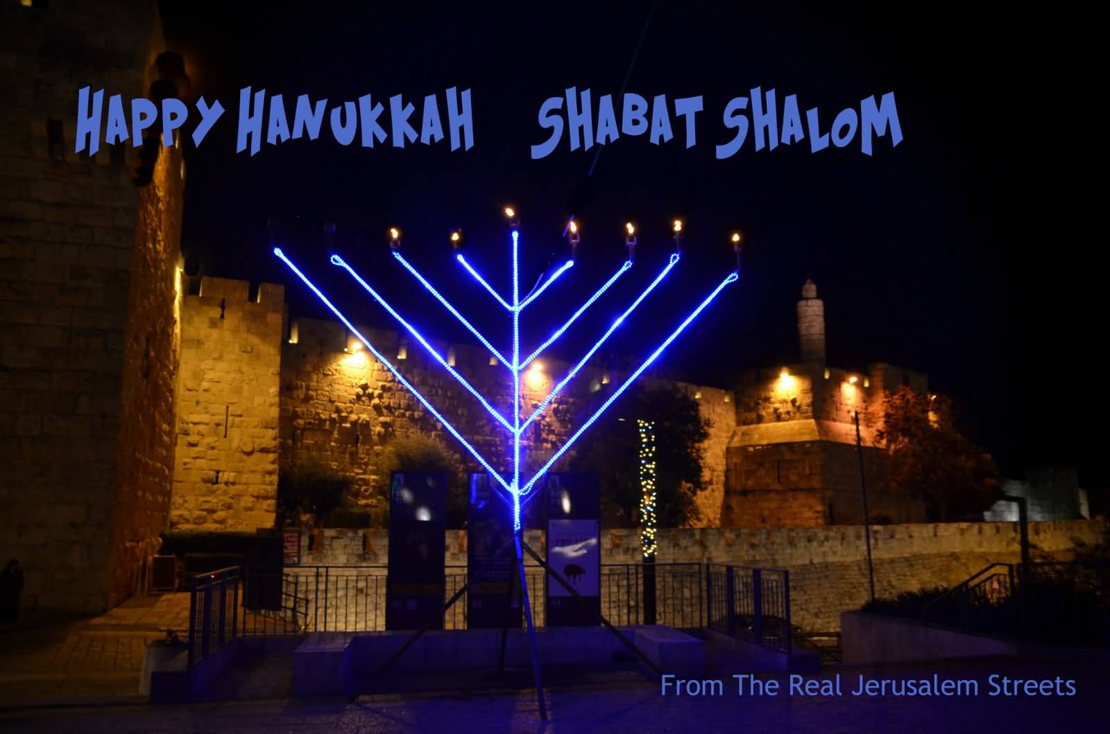 Happy Hanukkah Shabbat Shalom Beautiful Candle Stand