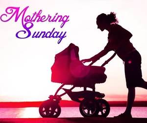 Happy Mothering Sunday Mother With Baby Stroller