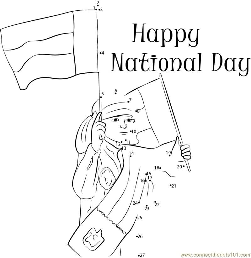 Happy National Day Coloring Page