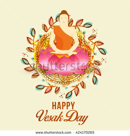 Happy Vesak Day Beautiful Greeting Card