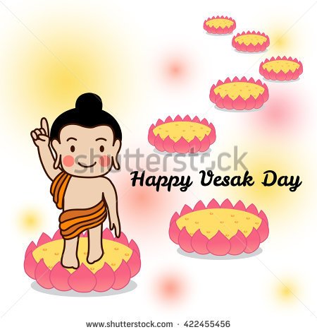 Happy Vesak Day Buddha Illustration