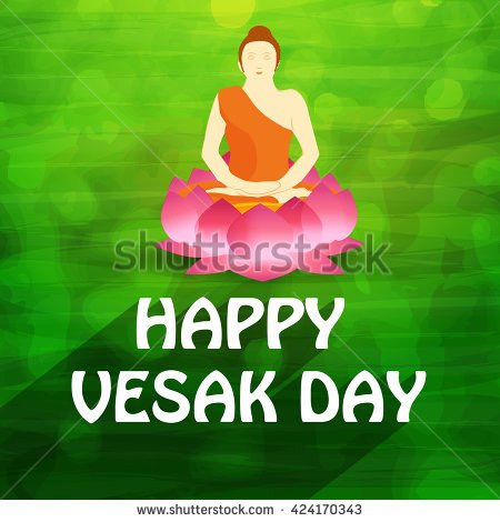 Happy Vesak Day Buddha Illustration