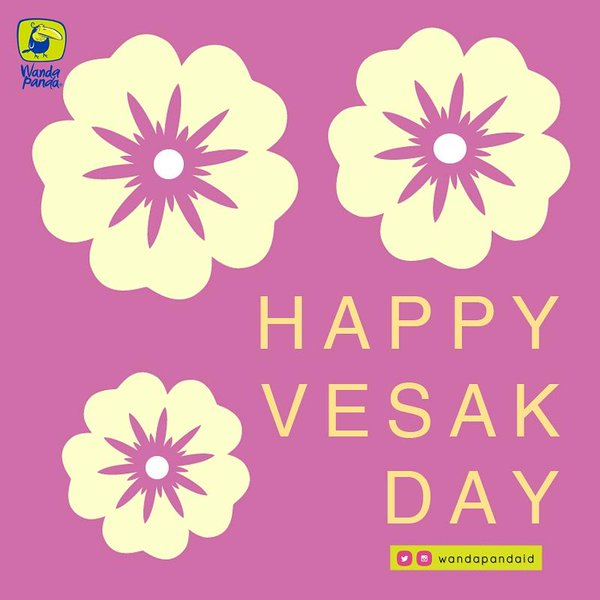 Happy Vesak Day Flowers Greeting Card