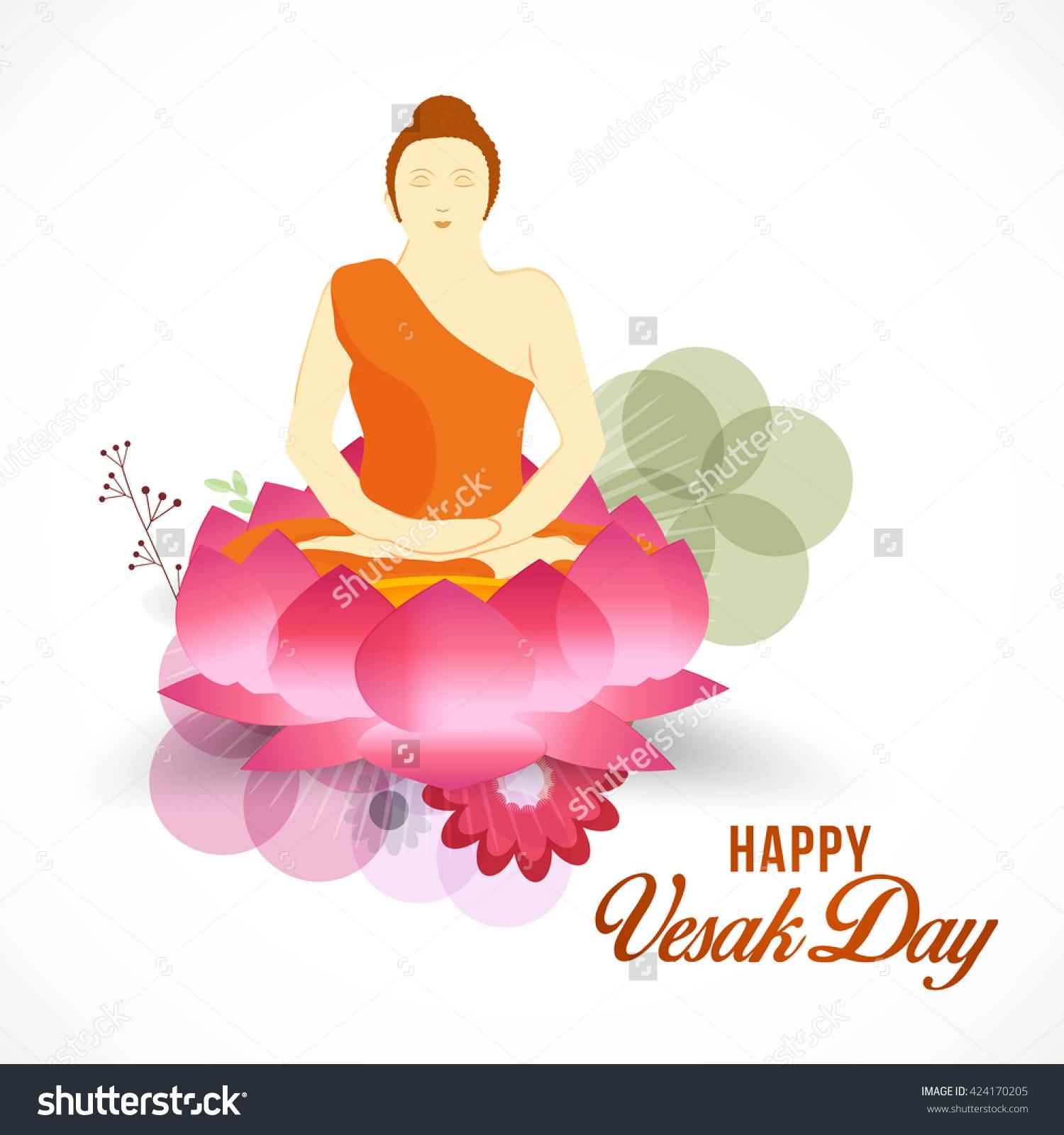 Happy Vesak Day Lord Buddha Clipart