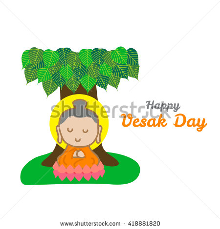 Happy Vesak Day Lord Buddha Illustration