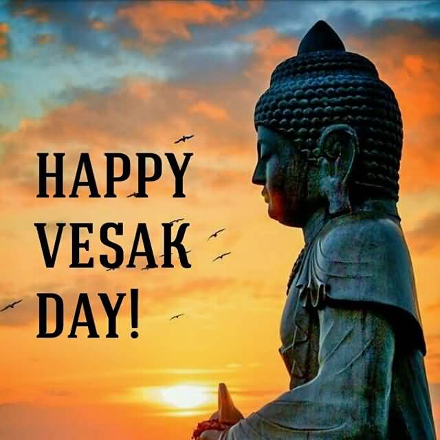 Happy Vesak Day Lord Buddha Statue Picture