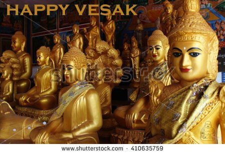 Happy Vesak Day Lord Buddha Statues
