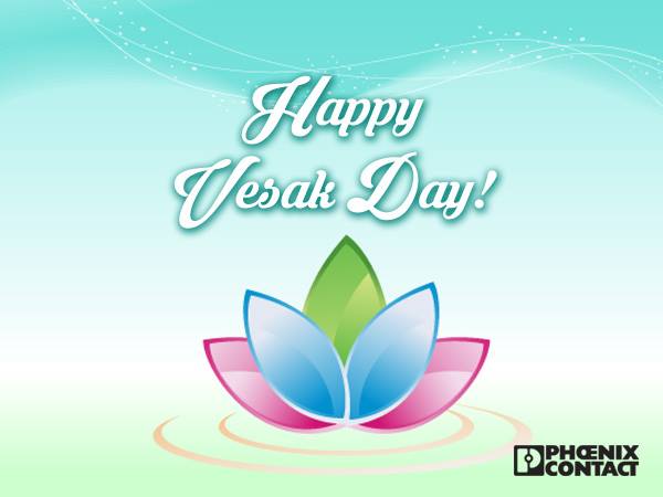 Happy Vesak Day Lotus Flower Illustration