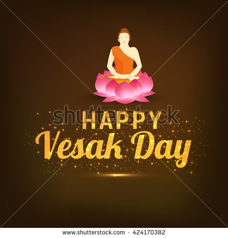 Happy Vesak Day Vector Illustration