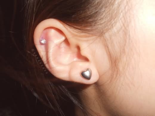 Heart Lobe And Cartilage Piercing For Girls