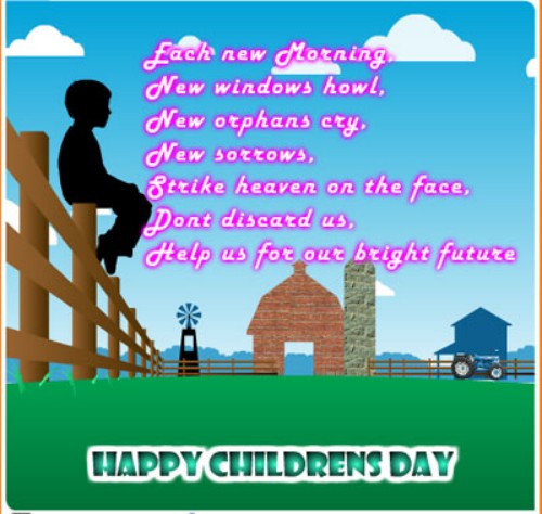 Help Us For Our Bright Future Happy Children's Day