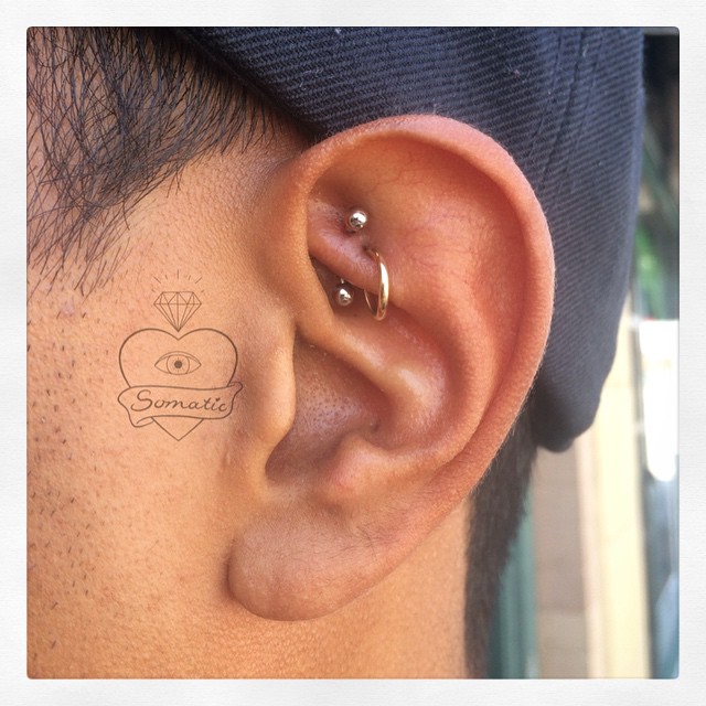 Hoop Ring Rook Piercing On Left Ear For Men