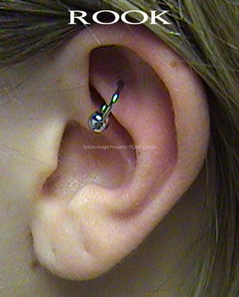 Hoop Ring Rook Piercing On Left Ear