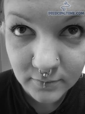 Labret And Septum Nose Piercing For Girls