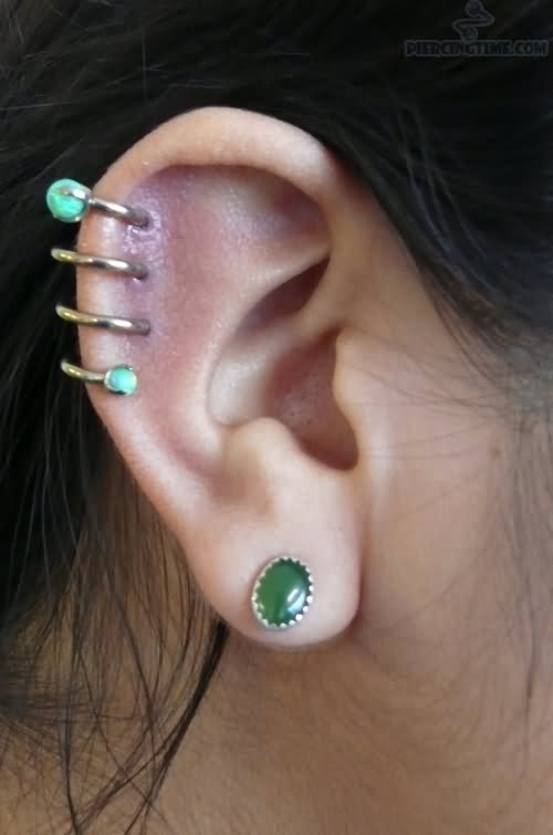 Lobe And Spiral Cartilage Piercing