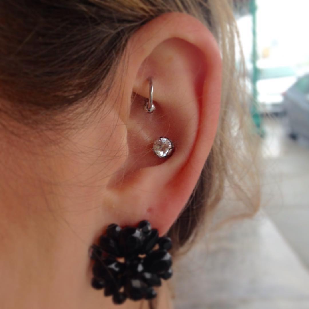 Lobe Piercing Conch And Rook Piercing For Girls