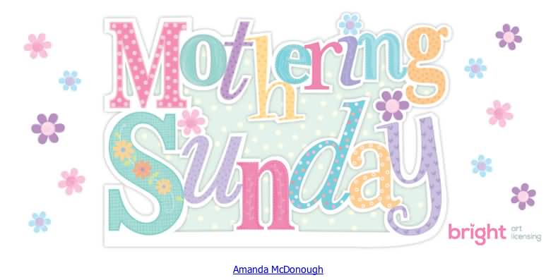 Mothering Sunday Colorful Text Greeting Card