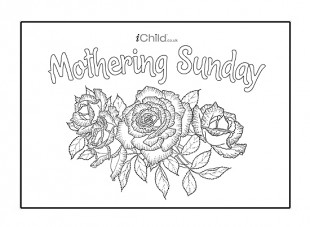Mothering Sunday Rose Flower Coloring Page