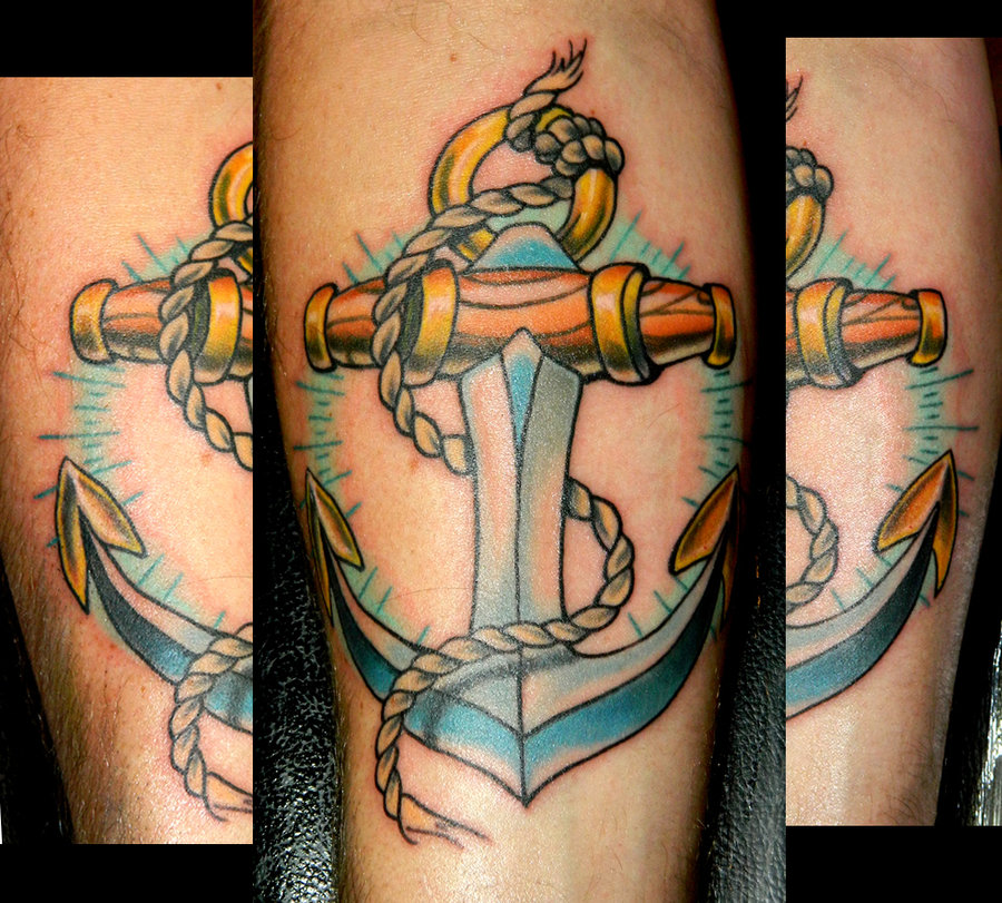 Neo Anchor With Rope Tattoo Design For Sleeve By Jay Ripley