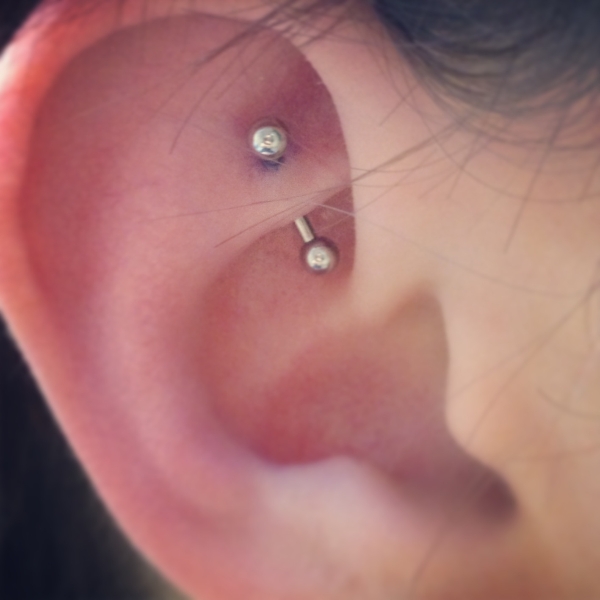Nice Silver Barbell Rook Piercing