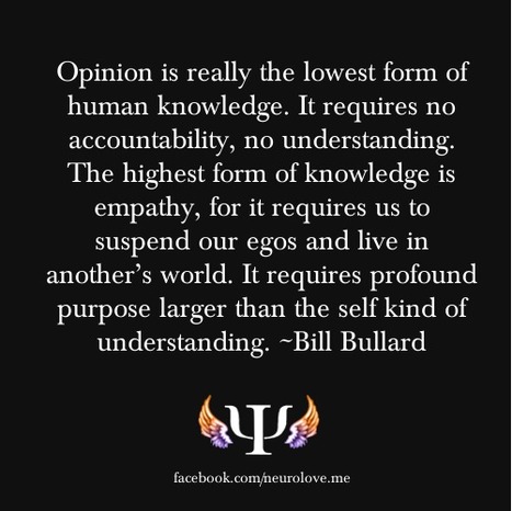Opinion is really the lowest form of human knowledge. It requires no accountability, no understanding. The highest form of knowledge… Bill Bullard