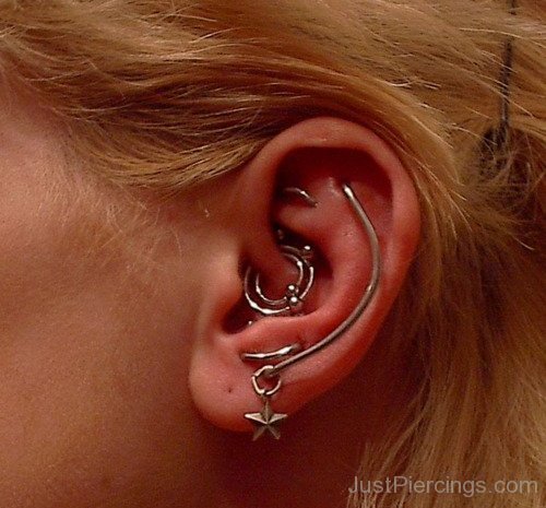 Orbital Piercing And Daith And Rook Piercing