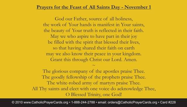 Prayers For The Feast Of All Saints Day November 1