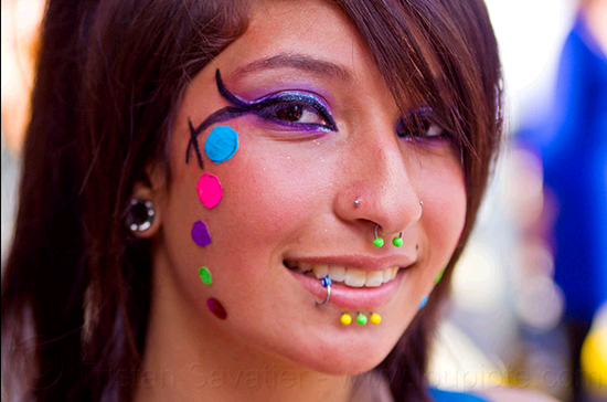 Right Ear And Lower Lip Piercing For Girls