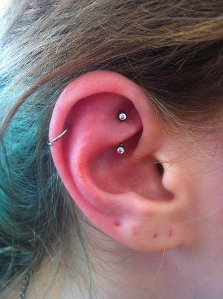 Right Ear Cartilage And Rook Piercing