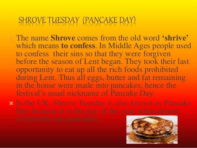 Shrove Tuesday Pancake Day