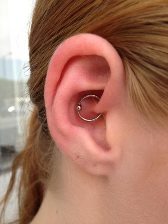 Silver Bead Ring Daith Rook Piercing