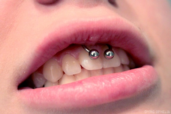Silver Circular Barbell Smiley Piercing Picture For Girls