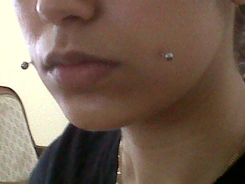 Silver Studs Cheek Piercings For Young Girls