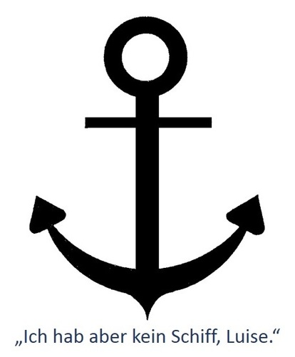 Simple Black Anchor Tattoo Stencil