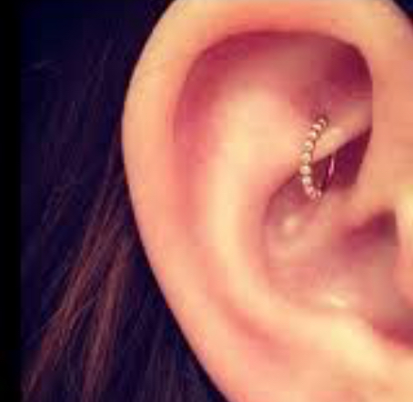 Simple Rook Piercing Idea For Girls